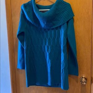 New Women’s dark turquoise cowl neck sweater
